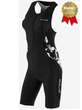 Womens ORCA Black Cycling Kit Triathlon Tri Suit Skinsuit  |  Size medium